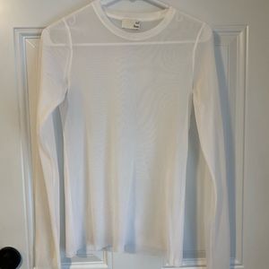 Aritzia - Mesh see through white long sleeve